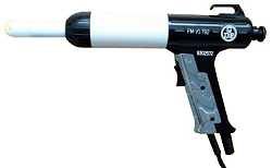 Pulverbeschichtung - Pulverauftrags-Handpistole - mit Flachstrahldüse