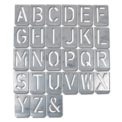 Schablone - Signierset A bis Z - Zinkblech - 20 mm bis 300 mm