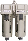 SMC Filterkombination - Feinfilter 5�m + Mikrofilter 0.3�m - für Wandmontage - Modulbauweise/10 bar - manueller Kondensatablass