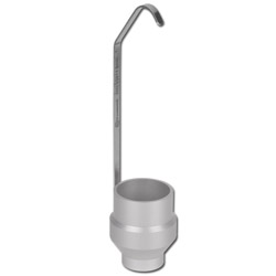 Tauch- Auslaufbecher - 100 ml - entsprechend DIN 53 211 - aus Aluminium mit Edelstahldüse