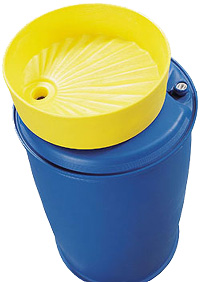 Fasstrichter für 200 l L Ring Fässer - PE - Füllvolumen 25 l - optional mit Deckel