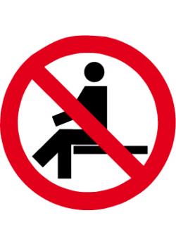Verbotszeichen  - 'Sitzen verboten' - � 5 bis 40cm