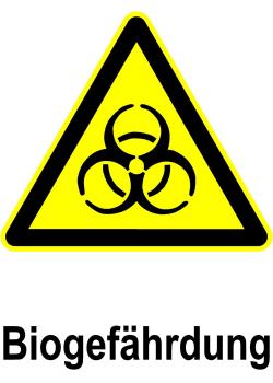 Warnschild  'Biogefährdung' 20x30cm / 30x45cm