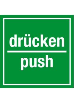 Türkennzeichnung 'drücken / push' - 50 mm bis 400 mm