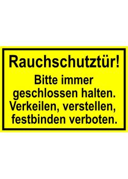 Warnschild  'Rauchschutztür!'