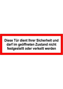 Brandschutz - 'Sicherheitshinweis' - 5x15/10x30 oder 20x60 cm
