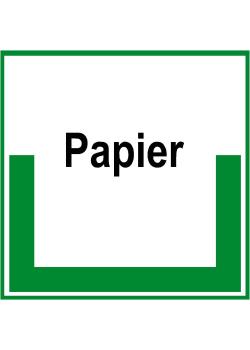 Umweltschild 'Sammelbehälter für Papier' - 5 bis 40cm