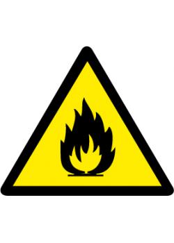 Warnzeichen 'Feuergefährliche Stoffe' - Schenkellänge 5-40 cm