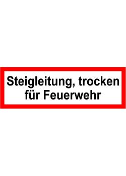 Brandschutz - 'Steigleitung trocken, für Feuerwehr' - 5x15/10x30 oder 20x60 cm