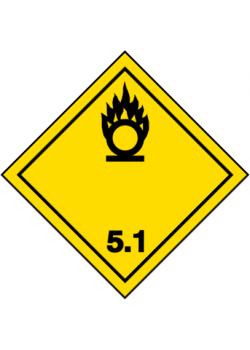 Gefahrgutzeichen 'Entzündend (oxidierend) wirkende Stoffe-Klasse 5.1' - Seitenlänge 5-40 cm