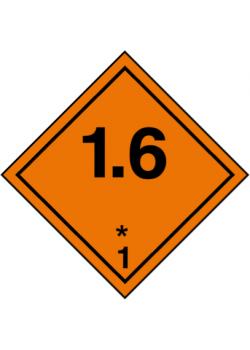 Gefahrgutzeichen 'Explosive Stoffe - Klasse 1- Unterklasse 1.6' - Seitenlänge 5-40 cm