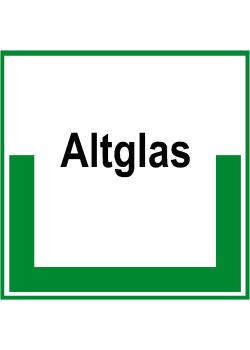 Umweltschild 'Sammelbehälter für Altglas' - 5 bis 40cm