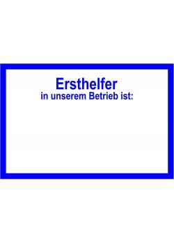 Aushang a. Arbeitsplatz 'Ersthelfer' 10x20cm/20x40cm