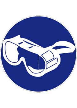 Gebotszeichen 'Vollschutzbrille benutzen'