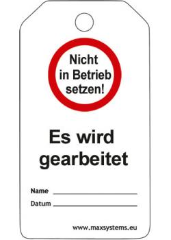 Sicherheitsschilder Kunststoff - 'Es wird gearbeitet'