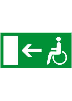 Fluchtwegzeichen 'Rettungsweg für Behinderte links' - Seiternlänge 10-40 cm