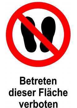 Verbotsschild -'Betreten dieser Fläche verboten' 20x30cm / 30x45cm