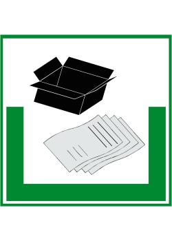 Umweltschild 'Sammelbehälter für Papier/Pappe' - 5 bis 40cm
