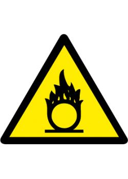 Warnzeichen 'Brandfördernde Stoffe'  - Schenkellänge 5-40 cm