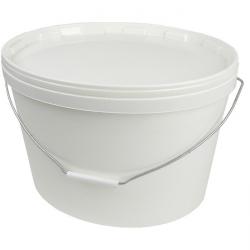 Kunststoffeimer - oval - Volumen 5,5l - weiß - mit Deckel - 'Jokey'