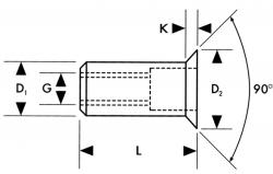 Blindnietmutter - AlMg3 - Senkkopf 90� - M5 bis M8 'Gesipa'