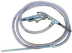 Handstrahlpistole für Strahlkabinen -  Leistung 350l/min./6 bar - verbesserte Standard-Version - mit Stahldüse, Schlauch und Ansaugrohr