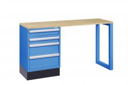 Werkbank - 1 Schrank mit 4 Schublade 35 kg - LxTxH 1600 x 600 x 900 mm - 'Lista Selection 35'
