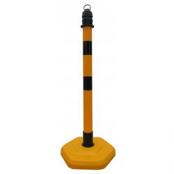 Kettenpfosten PP mit Öse, Höhe 1000mm, Gewicht 4,5kg gelb/schwarz