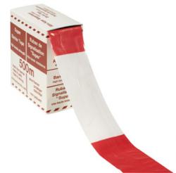 Absperrband - rot/weiss 80 mm Breit fadenverstärkt