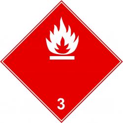 Gefahrgutzeichen'Entzündbare Flüssigkeiten - Klasse 3'
