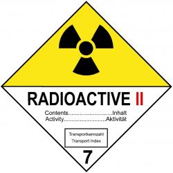 Gefahrgutzeichen 'Radioaktive Stoffe II'