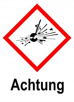 GHS Kennzeichen 'Achtung' -  57x80, 74x105 oder 105x148 mm