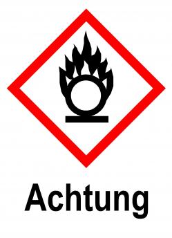 GHS Kennzeichen 'Entzündend wirkende Stoffe' - Signalwort 'Achtung'
