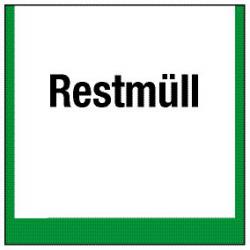 Umweltschild 'Sammelbehälter für Restmüll'