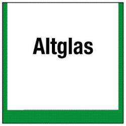 Umweltschild 'Sammelbehälter für Altglas'