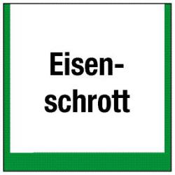 Umweltschild 'Sammelbehälter für Eisenschrott' - 5-40cm