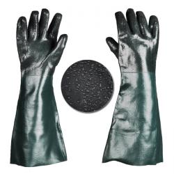Strahlhandschuhe -  Kunststoff - gefüttert - Länge 480-600 mm - für Strahlkabinen oder zum Nutzen mit Freistrahlgeräten