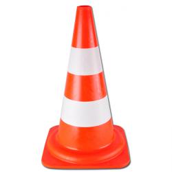 Verkehrsleitkegel weiches PVC - rot/weiss 50 cm hoch