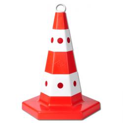 Sechseckkegel - PPC rot/weiss - Höhe 50 cm