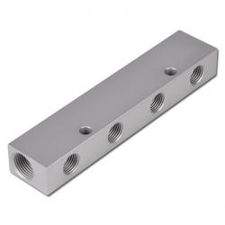4-fach Verteilerleiste - einseitige Abgänge - Aluminium - 16 bar