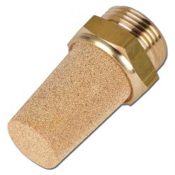 Schalldämpfer aus Sinterbronze mit Messinggewinde