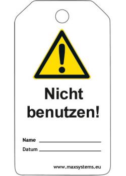 Sicherheitsschilder 'Nicht Benutzen' Material - Kunststoff