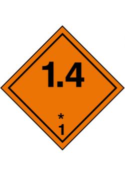 Gefahrgutzeichen 'Explosive Stoffe - Klasse 1-Unterklasse 1.4' - 5, 10, 20, 25, 30 oder 40 cm