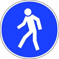 Gebotszeichen \'Für Fußgänger\' DIN 67510