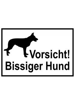 Zufahrts und Zutrittsschild 'Vorsicht! Bissiger Hund'