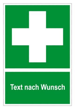 Rettungszeichen 'Text nach Wunsch' 20x30cm/30x45cm