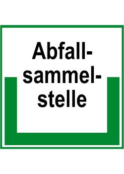 Umweltschild 'Abfallsammelstelle' - Seitenlänge 5-40cm