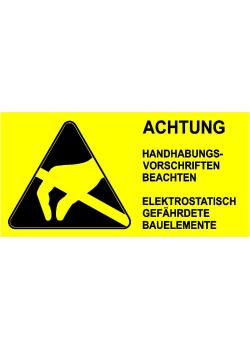 Warnschild 'Achtung Handhabungsvorschriften beachten'