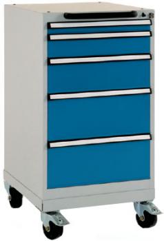 Schubfachschrank - 5 Schubfächer - Höhe 960 mm - Breite 500 mm - Tiefe 580 mm - \'PROTEC\' mobil