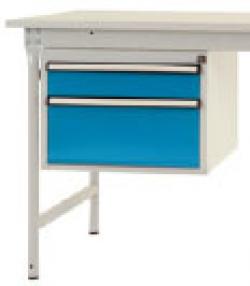 Unterbaugehäuse \'BASIS\' - grau/blau - B500xT580xH360 mm - 2 Schubfächer